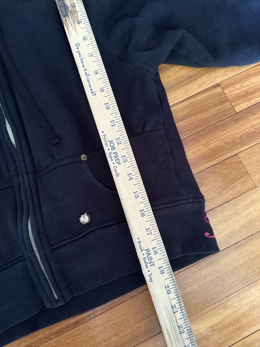Y2K Graphic Full Zip Apple Bottoms Faux Fur Lined Hoodie - Picture 6 of 7